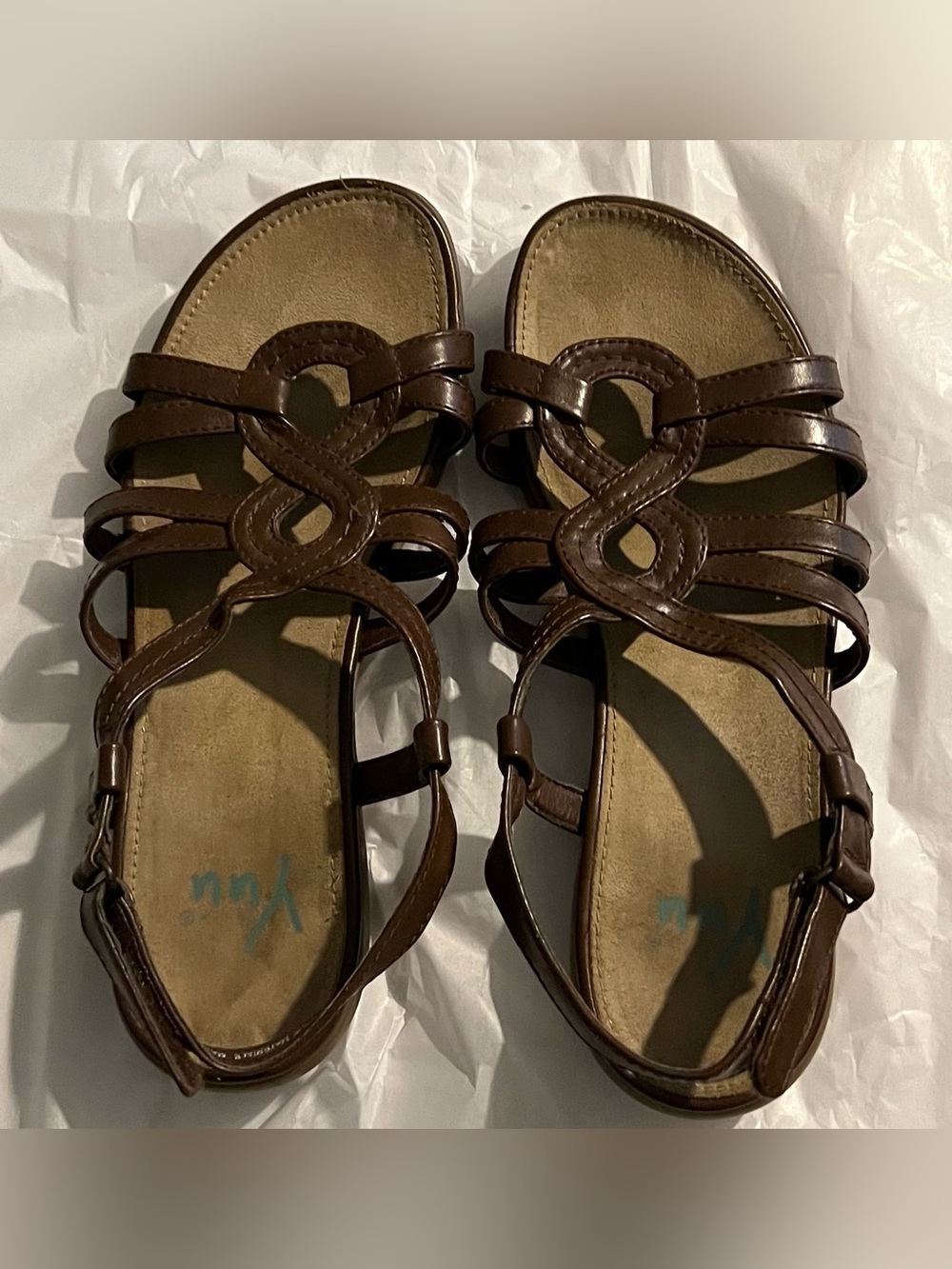 Yuu Moria Brown Strappy Comfort Gladiator Sandals Size 9